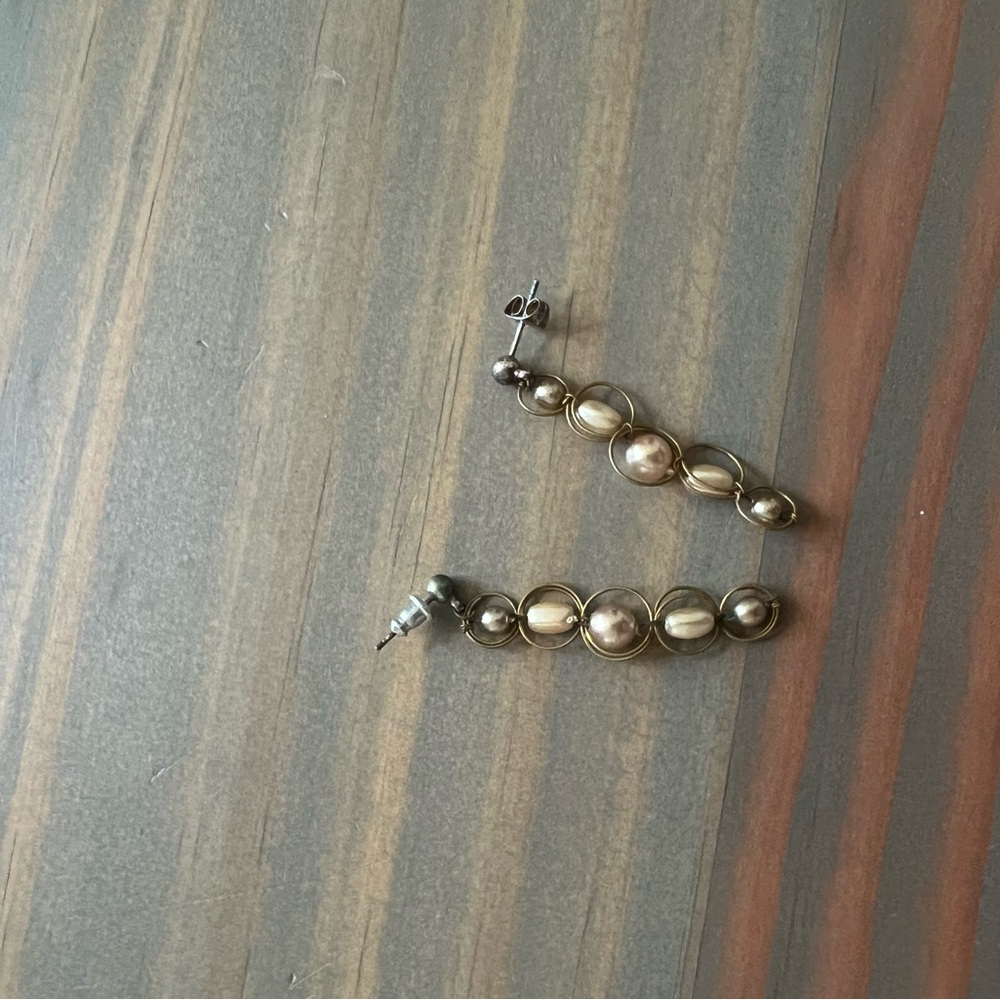Champagne pearl silver Earrings